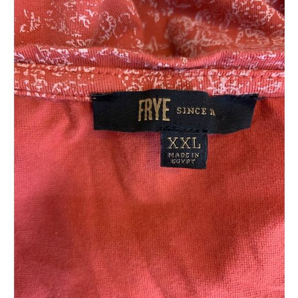 Frye Faded Bandana Red Tiered Cotton Jersey Knit Dress w/ Pockets Plus Size XXL - Picture 4 of 12